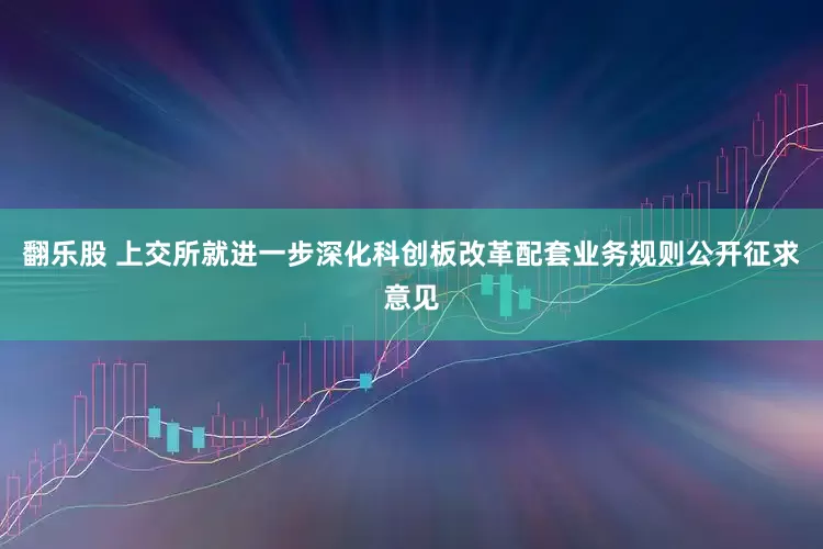 翻乐股 上交所就进一步深化科创板改革配套业务规则公开征求意见